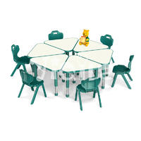 The most popular lifted height combinable kids table and chairs learning set